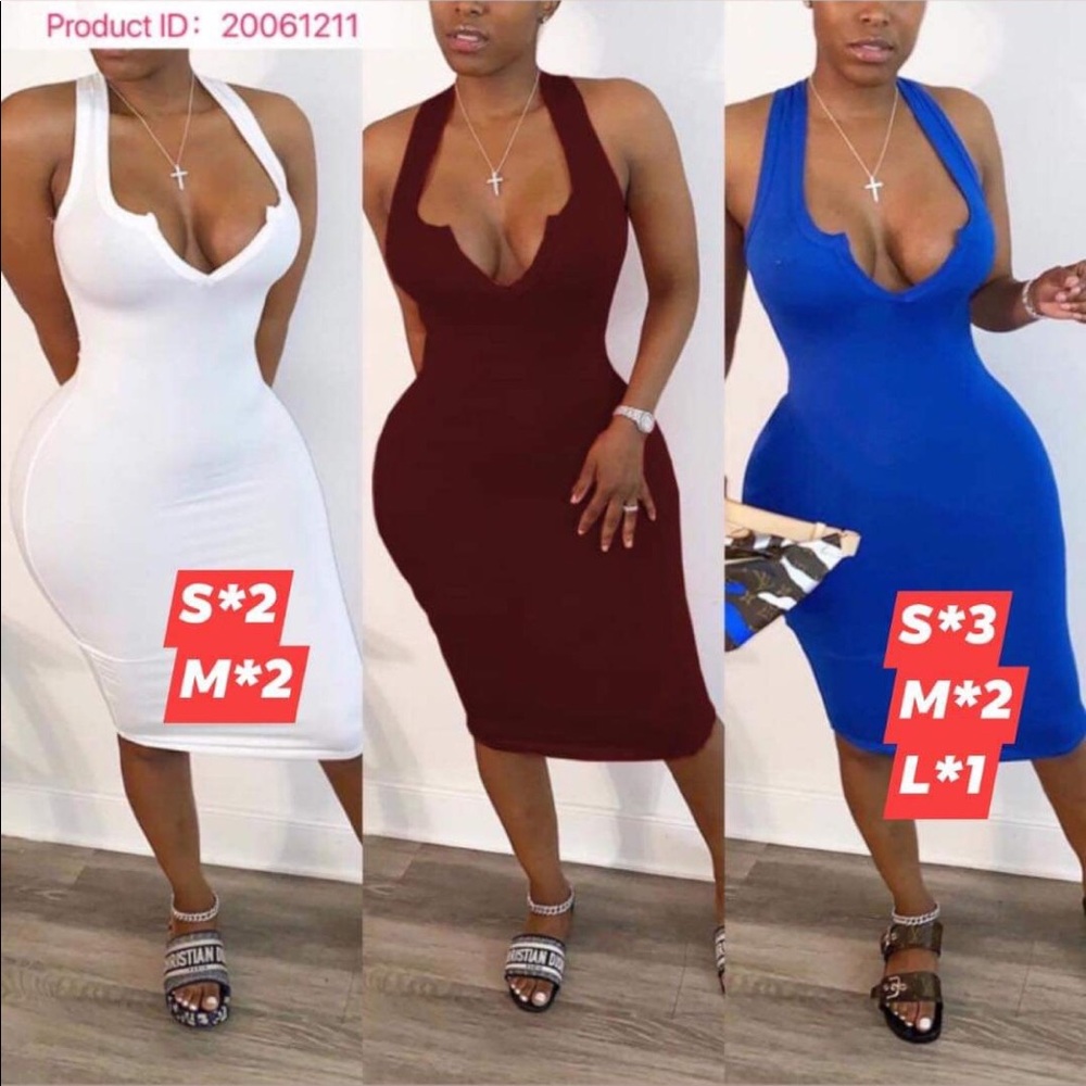 Blue v neck dress!